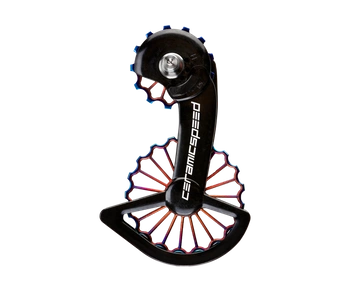 Wózek Przerzutki CeramicSpeed OSPW Shimano 9250/8150 3D Printed Hollow Ti Oil Slick PVD