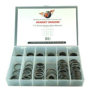 Zestaw 62 Karbonowych Podkładek Dystansowych Mostka 1 1/8" WheelsMFG