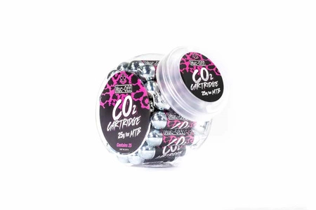 MUC-OFF SŁOIK Z NABOJAMI CO2 MTB 25SZT Countertop 25g CO₂  Cartridge Jar (25 pcs) -  (RRP per cartridge)