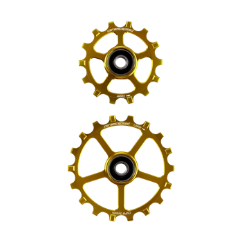 Zamienne Kółka Przerzutki CeramicSpeed 14+18 Złote Coated